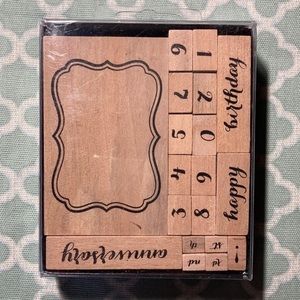Stampabilities Wooden Block Rubber Stamps Birthday Anniversary Numbers
